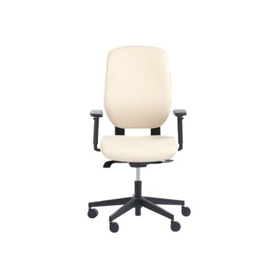 3760185029339-Fauteuil de bureau ROMEO - accoudoirs en option - beige, base noire-Avant-2
