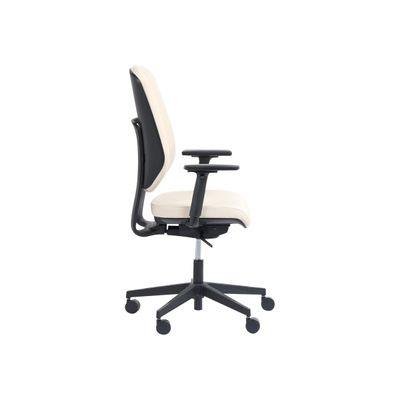 3760185029339-Fauteuil de bureau ROMEO - accoudoirs en option - beige, base noire-Gauche-6