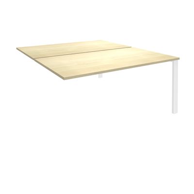 0404000122142-Bureau Bench IRIS - L120 cm - Plan suivant - Pieds blanc - plateau imitation Erable--0