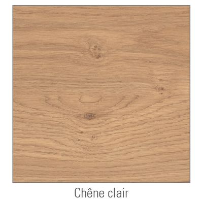 3253310150720-Bureau droit IDRA - Vague à gauche - L140 cm - Pieds alu - plateau imitation Chêne--3