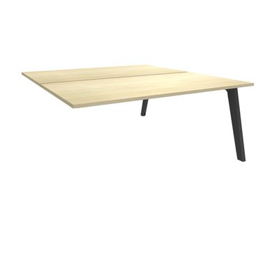 3253310162945-Bureau double STEELY - L120 cm - Double face Suivant - Pieds carbone - plateau imitation Erable--0