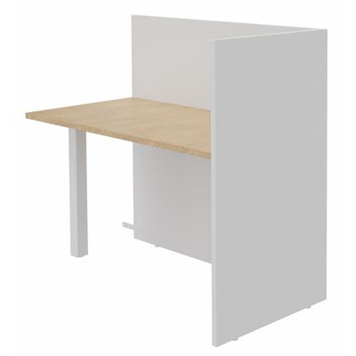3253310205475-Banque d'accueil Retour direct haut OLA - L122,5 x H112 x P62,5 cm - structure blanc perle, plateau ch