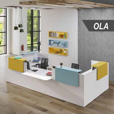 3253310202887-Banque d'accueil Module intermédiaire PMR OLA - L100 x H72,5 x P115 cm - structure blanc perle, platea--1