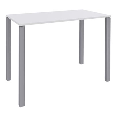 3253310165939-Table Lounge - L120xH105xP60 cm - 4 Pieds alu - plateau blanc perle--0