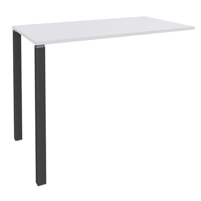 3253310166158-Table Lounge - L120xH105xP60 cm - 2 Pieds carbone - plateau blanc perle--0