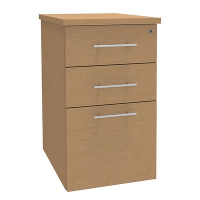 3253310175655-Caisson bout de bureau IDRA/DUAL - L47 x P60 cm - Imitation Hêtre--0
