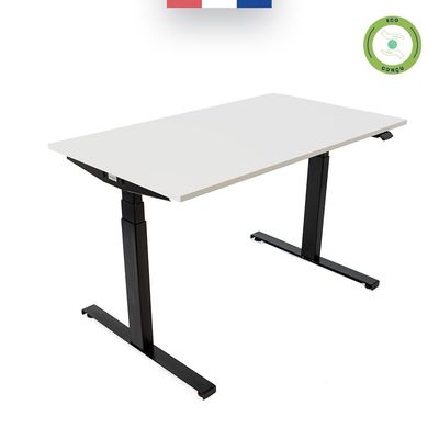 3760350281203-Bureau électrique UGO - L140x80cm - pieds noirs - plateau blanc laqué--1