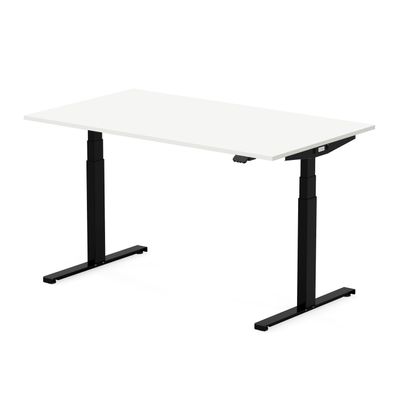 3760350281203-Bureau électrique UGO - L140x80cm - pieds noirs - plateau blanc laqué--0