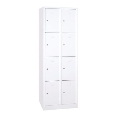 3700339894208-Vestiaire 2 colonnes soit 8 cases monobloc - H180 x L60 x P50 cm - blanc--0