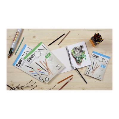 3329689750196-Clairefontaine Cray'On - papier à dessin - A5 - 50 feuilles-Avant-1