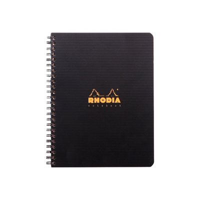 3037921199107-RhodiActive - Cahier à spirale A5 - 160 pages - petits carreaux (5x5 mm) - noir-Avant-0