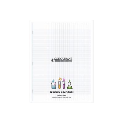 3020120002514-Conquérant Classique - Cahier polypro de travaux pratiques (TP) - 24 x 32 cm - 96 pages - grands carreaux (Se-Avant-0