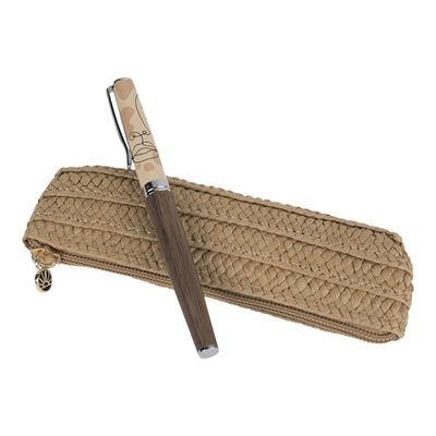 3108722406814-Oberthur Olympe - Stylo plume - noyer-Avant-1