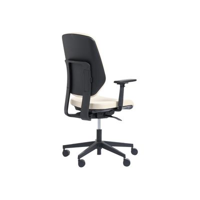 3760185029339-Fauteuil de bureau ROMEO - accoudoirs en option - beige, base noire-Arrière-4