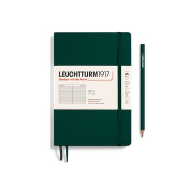 4004117626081-Leuchtturm1917 - Carnet de notes souple A5 - ligné - vert sapin-Avant-0