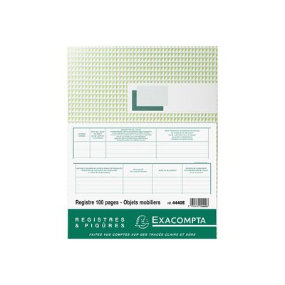 3130630044406-Exacompta - Registre des objets mobiliers pour les brocanteurs/antiquaires - 32 x 24 cm-Avant-3