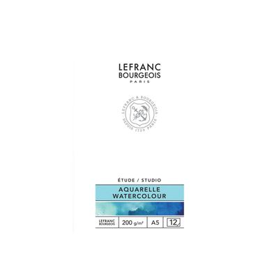 3013643013419-Lefranc Bourgeois Studio - Papier pour peinture aquarelle - A5 - 12 feuilles-Avant-0