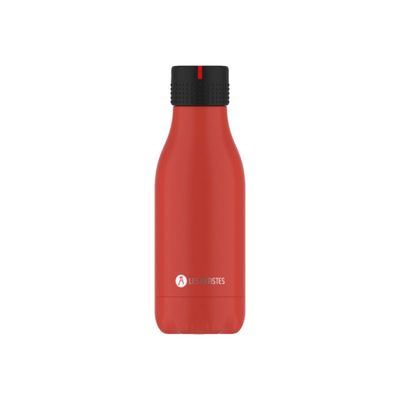 3614300019524-Les Artistes Paris - Gourde Bouteille isotherme 280 ml - rouge - acier inoxydable-Avant-0