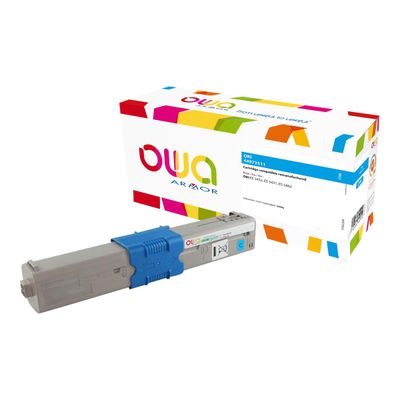 3112539704940-Cartouche laser compatible OKI 44973511 - cyan - Owa K18022OW-Angle gauche-0