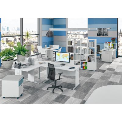 3253310105676-Bureau droit DUAL - L180 - Pieds Alu - plateau imitation Hêtre--1