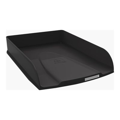 9002493211148-Exacompta NeoDeco - Corbeille à courrier noir - A4+-Angle gauche-1