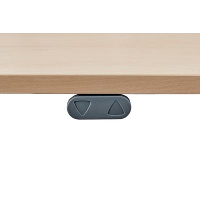 3253310160002-Bureau LEVEL - Bureau éléctrique - L140 - pied blanc - plateau Blanc perle--2