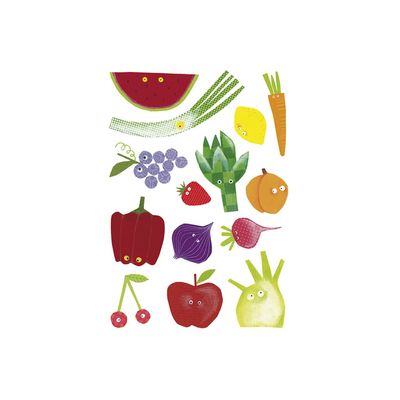 3609510910303-Maildor - 6 feuilles gommettes fruits et légumes-Avant-1