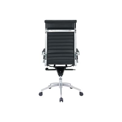3700339883783-Fauteuil de bureau WARREN - accoudoirs fixes - cuir noir-Arrière-3
