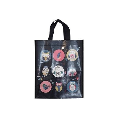 3700572763156-Kiub C'est chouette - Sac de courses recyclé - gris-Avant-0