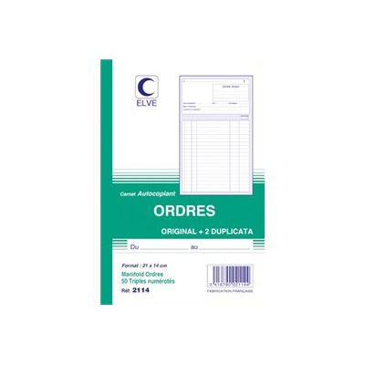 3416790021144-ELVE - Manifold Carnet d'ordres - 50 tripli - 21 x 14 cm-Avant-0