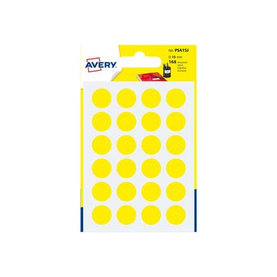 5014702026379-Avery - 168 Pastilles adhésives - jaune - diamètre 15 mm-Avant-3