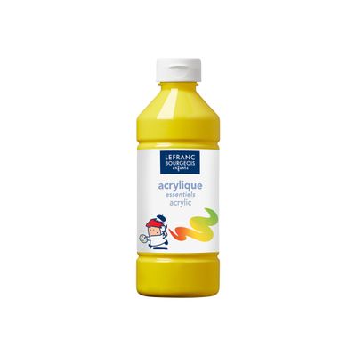 3013641885261-Lefranc Bourgeois Enfants - peinture - peinture acrylique - jaune primaire - 500 ml-Avant-0