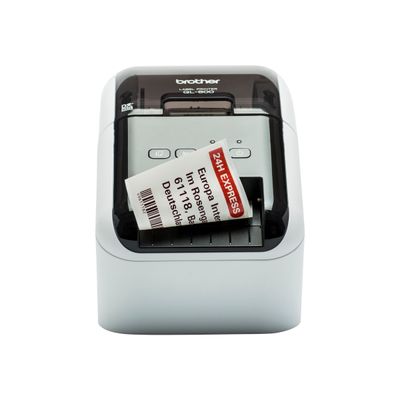4977766771245-Brother QL-800  -  Étiqueteuse  - imprimante d'étiquettes en rouge et noir  - impression thermiq-Avant-1