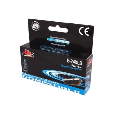 3584770889005-Cartouche compatible Epson 24XL Eléphant - noir - Uprint-Angle droit-0