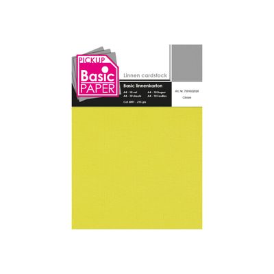 8715119760814-Pickup - Carton de lin - A4 (210 x 297 mm) - 215 g/m² - 10 feuilles - citron-Avant-0
