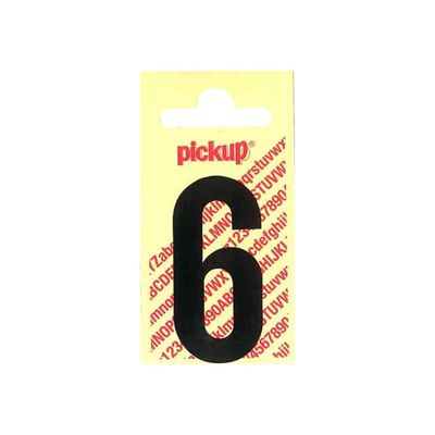 2012349361962-Pickup - Étiquette autocollante - 90 mm - Chiffre 6 - noir mat-Avant-0
