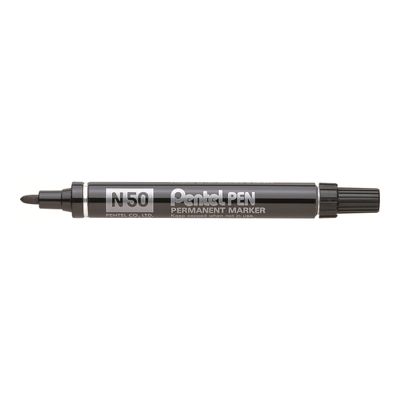 3474372220552-Pentel PEN N50 - Pack de 36 marqueurs permanents - pointe ogive - noir-Angle gauche-0