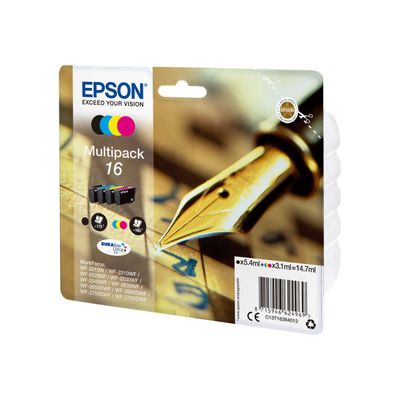 8715946519821-Epson 16 Stylo plume - Pack de 4 - noir, cyan, magenta, jaune - cartouche d'encre originale-Angle droit-2
