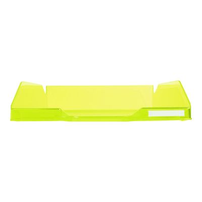 9002493019799-Exacompta COMBO Glossy - Corbeille à courrier vert anis translucide-Avant-0