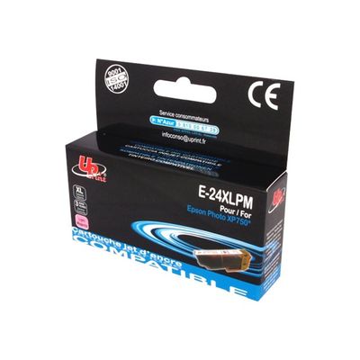 3584770889098-Cartouche compatible Epson 24XL Eléphant - magenta clair - Uprint-Angle droit-0