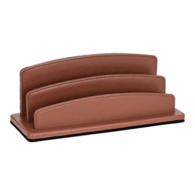 3338805002699-Quo Vadis Satiny - Trieur demi-rond 2 compartiments - 26 x 10,5 cm - marron-Angle gauche-0