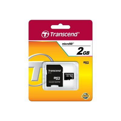 760557804871-Transcend - Carte mémoire 2 Go - Class 2 - microSD-Avant-0