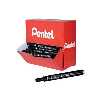 3474372220552-Pentel PEN N50 - Pack de 36 marqueurs permanents - pointe ogive - noir-Angle droit-1