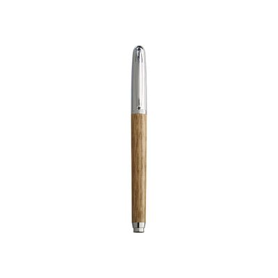 3108722400720-Oberthur Séquoia - Stylo plume chêne / chrome-Angle gauche-1