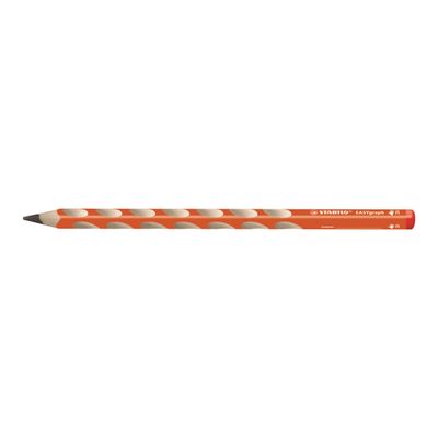 4006381494687-STABILO Easy Graph - Crayon à papier HB - pour droitier - orange-Angle gauche-0