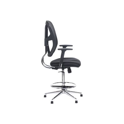 3701338800788-Siège technique TANET - fauteuil haut - hauteur réglable jusqu'à 71 cm - accoudoirs règlable en hauteur - repose-pieds - d-Gauche-3
