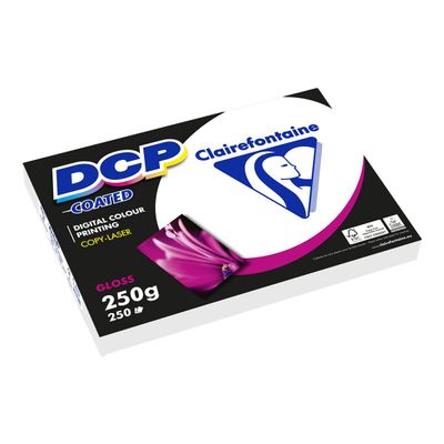 3329680687200-Clairefontaine DCP Gloss Coated - Papier ultra blanc - A3 (297 x 420 mm) - 250 g/m² - Rame-Angle gauche-0