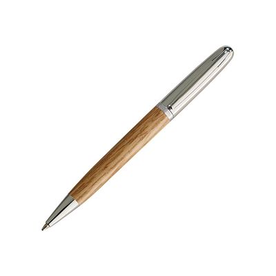 3108722410729-Oberthur Séquoia - Stylo à bille chêne / chromé-Angle gauche-1