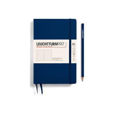 4004117635632-Leuchtturm1917 - Carnet de notes rigide B6+ - pointillés - bleu marine-Avant-0