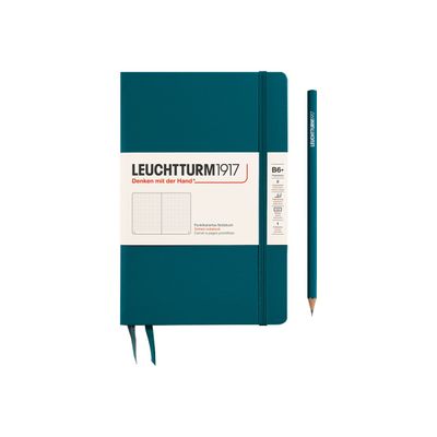 4004117635601-Leuchtturm1917 - Carnet de notes rigide B6+ - pointillés - bleu pétrole-Avant-0